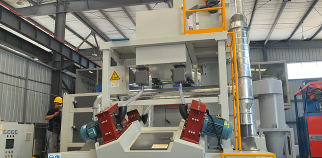 聊城板材除锈强化，通过式抛丸机应用案例